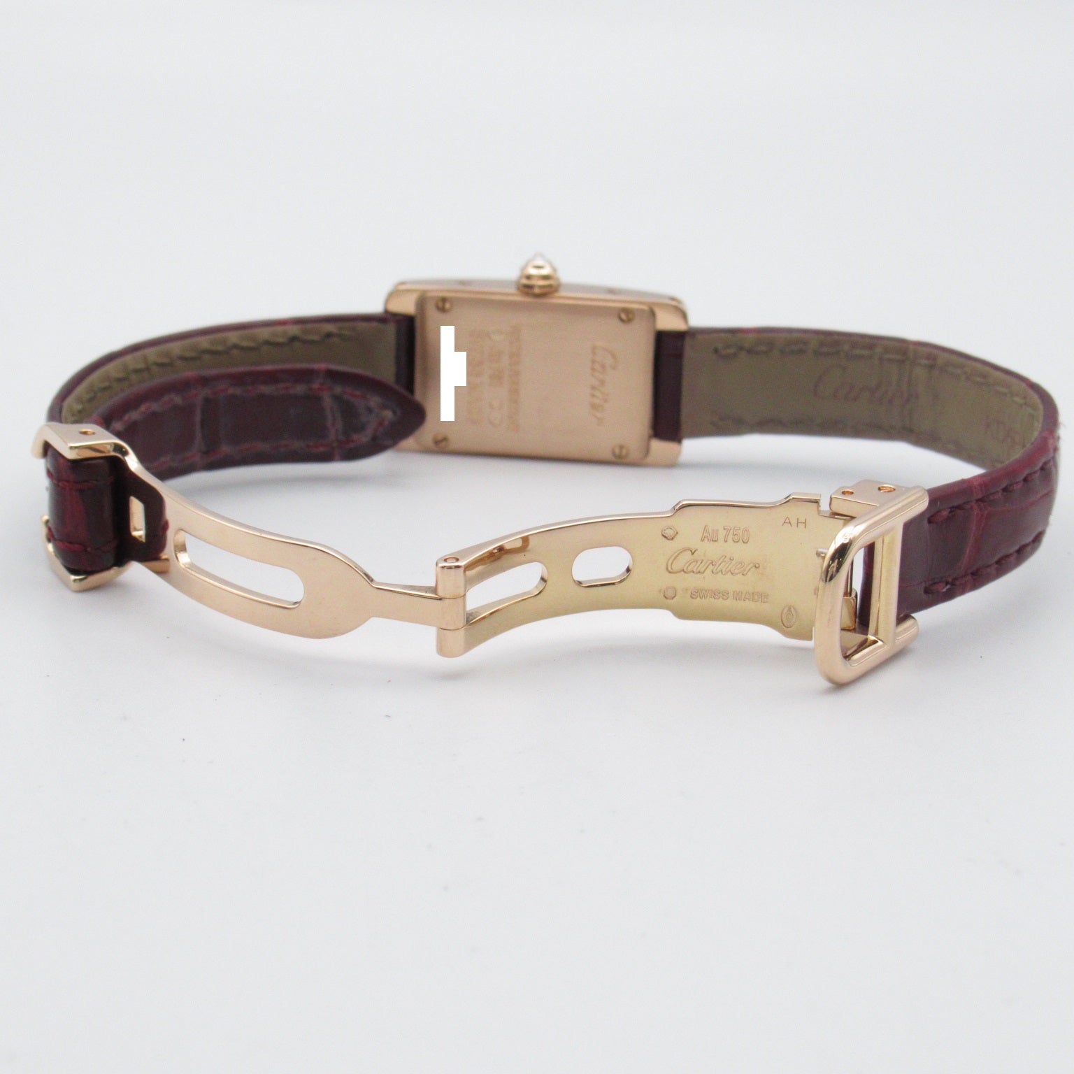 Cartier Cartier Tank American Mini Watch K18PG (Pink G) Leather Belt Alligator Leather WB710014 WB710014