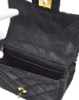 CHANEL * 1990s Classic Flap Handbag Micro Black Pony Hair