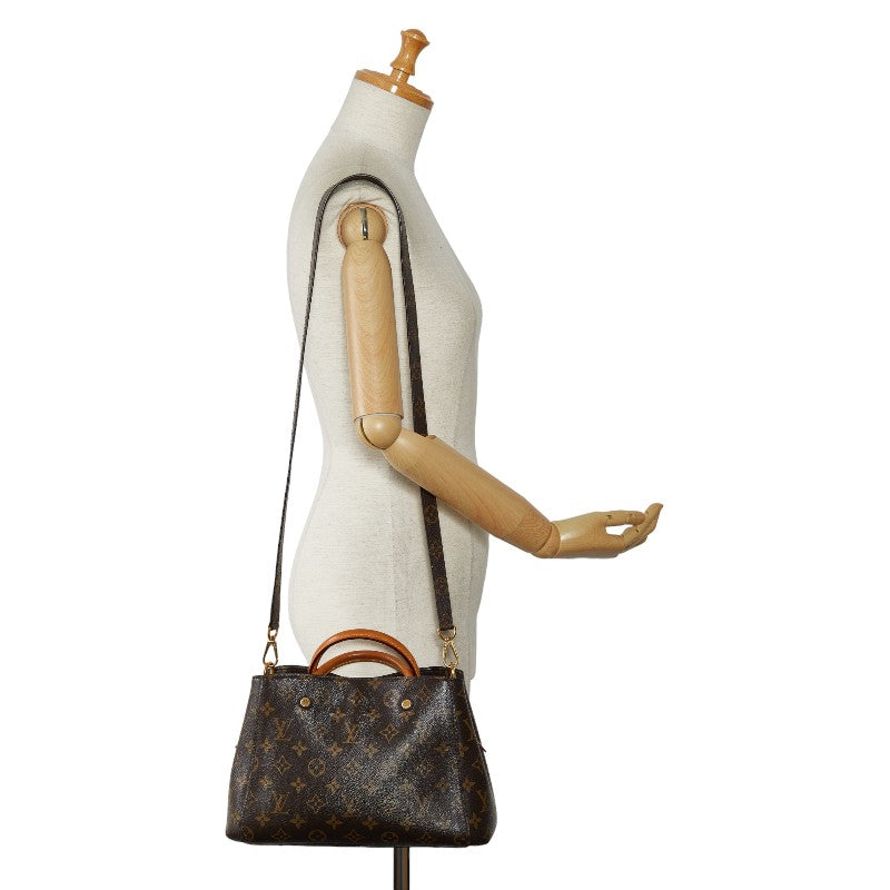 Louis Vuitton Monogram Montaigne BB Handbag 2WAY M41055 Brown PVC Leat –  Fashionia
