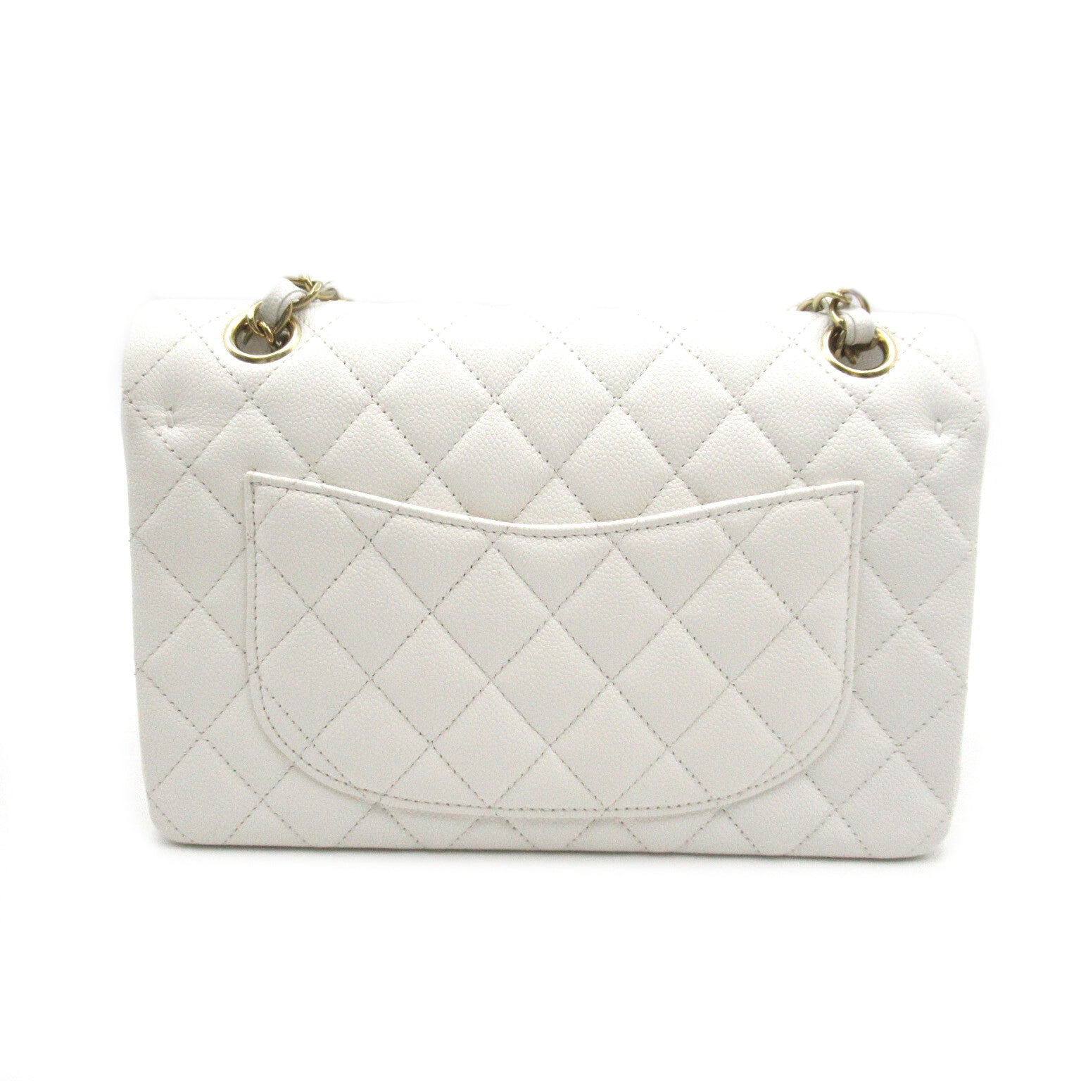 Chanel Matrasse Double Flap Chain Shoulder Shoulder Bag Caviar S  White A01113