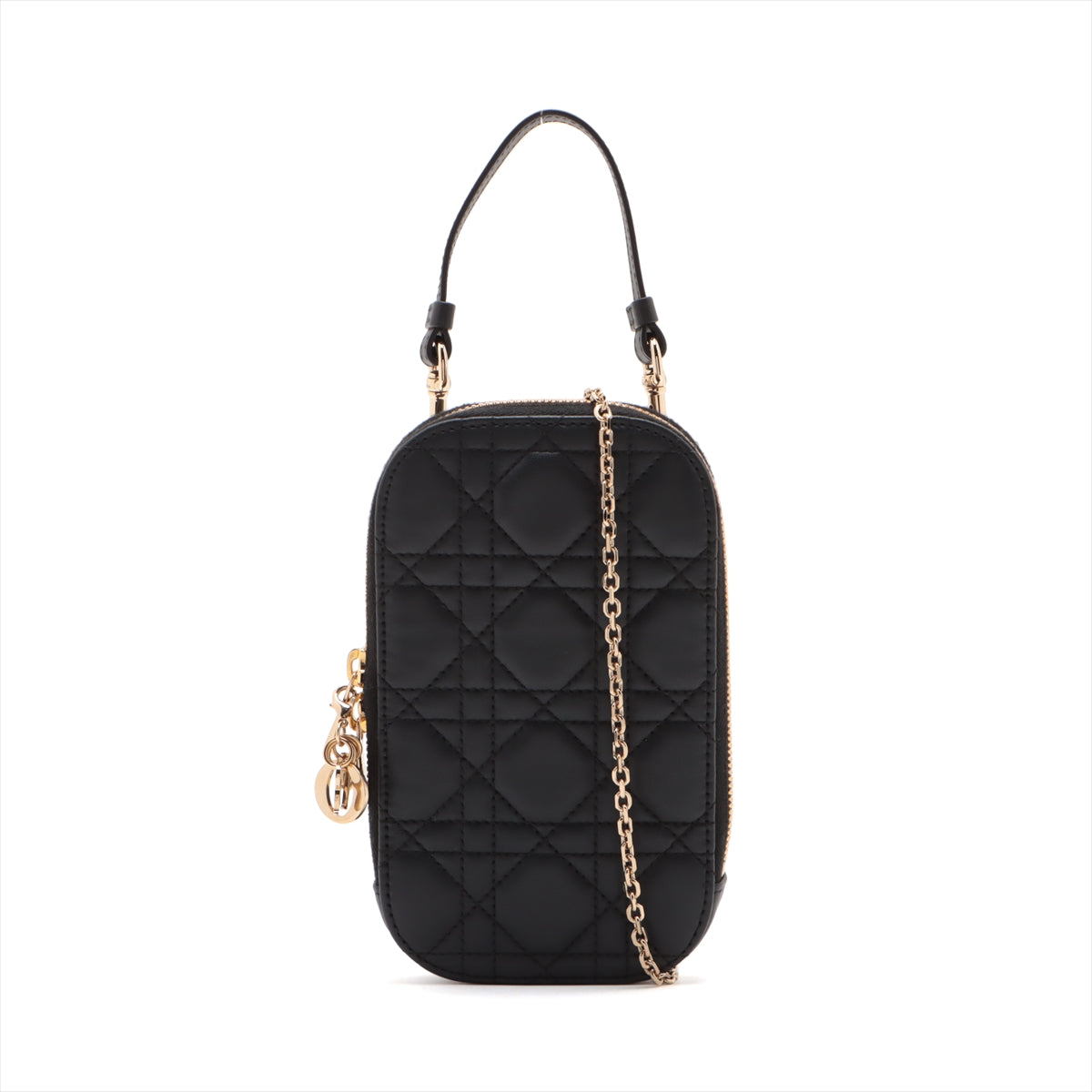 Christian Dior Canaridge Leather 2WAY Shoulder Bag Black
