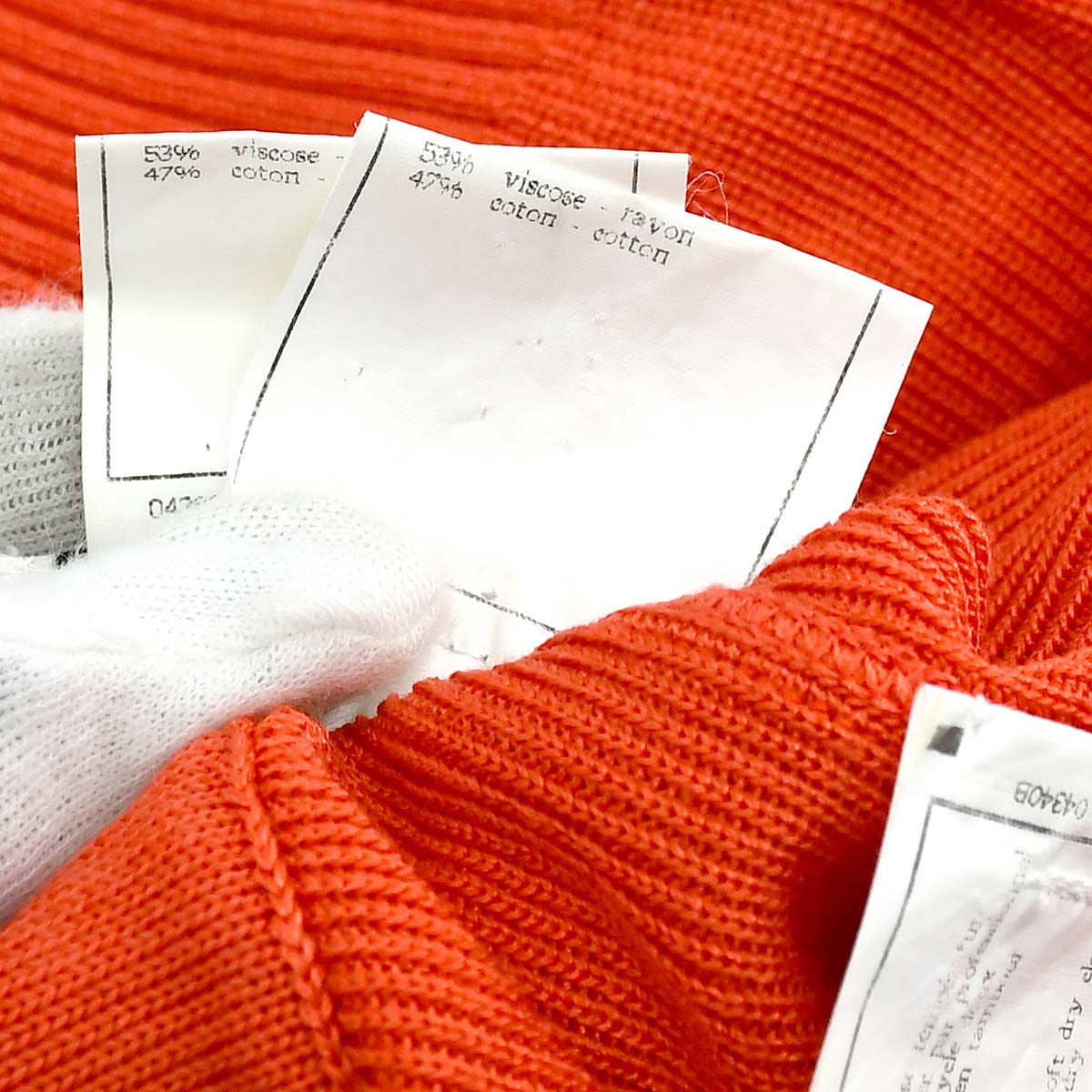 Chanel Setup Knit Tops Pants Orange 96P 
