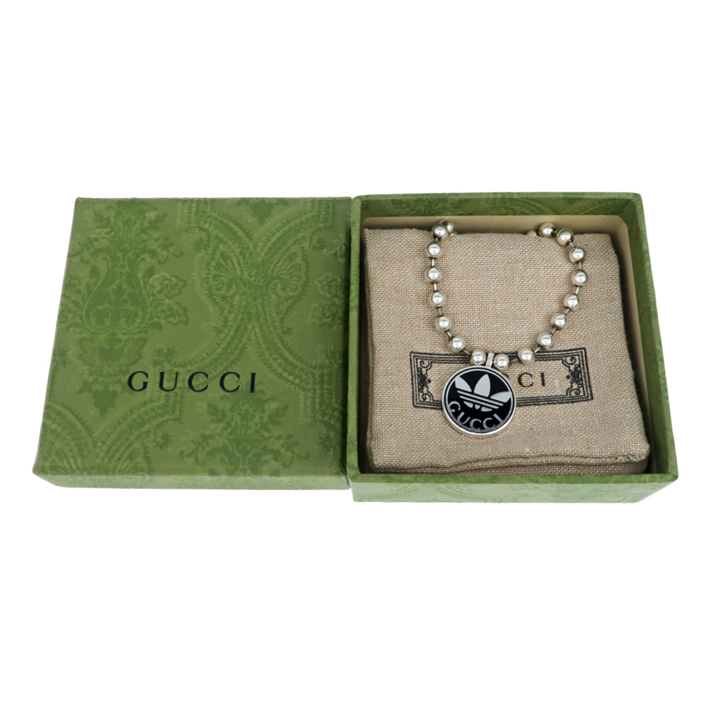 Gucci Adidas Collaborative necklace Ballchain Trophy Silver Black AG925 Pendant   Accessories