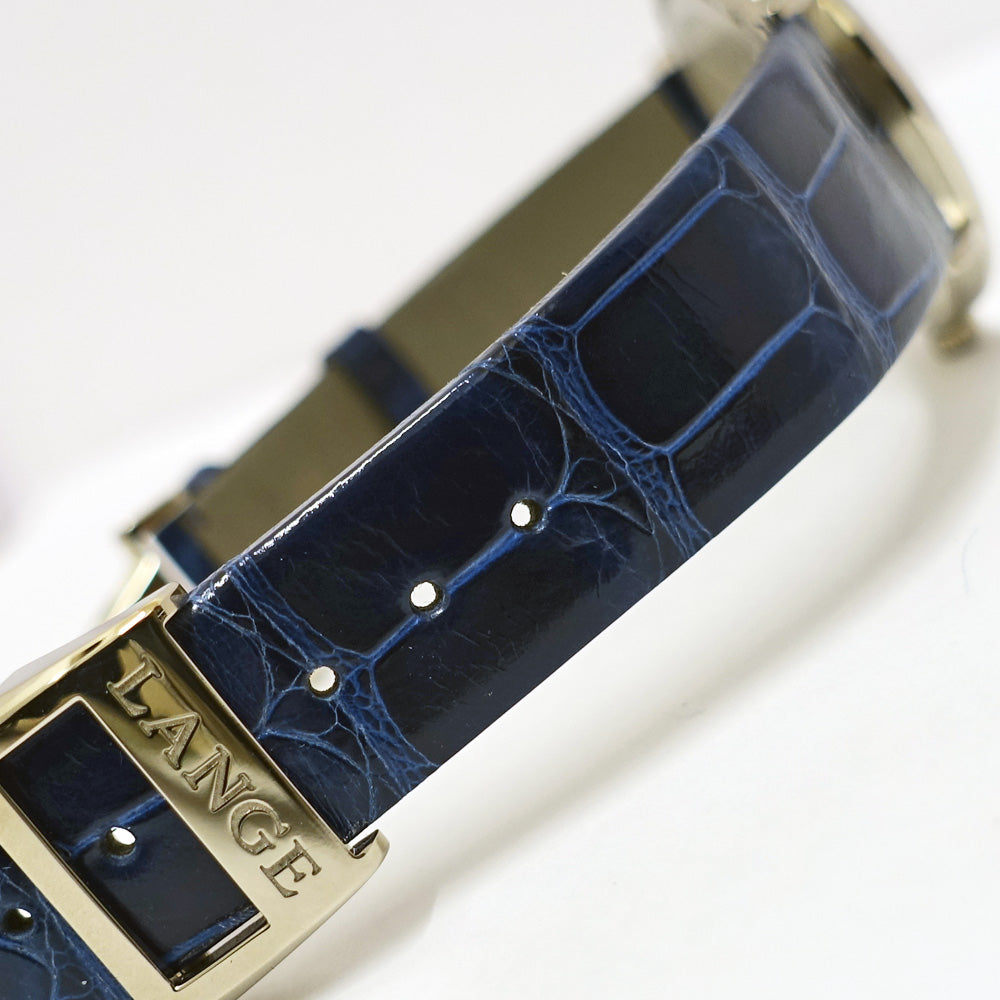 A LANGE & SOHNE A.Lange & Sohne Saxony Flash 205.086 18K WG Leather Dbackle Copper Blue   Watch