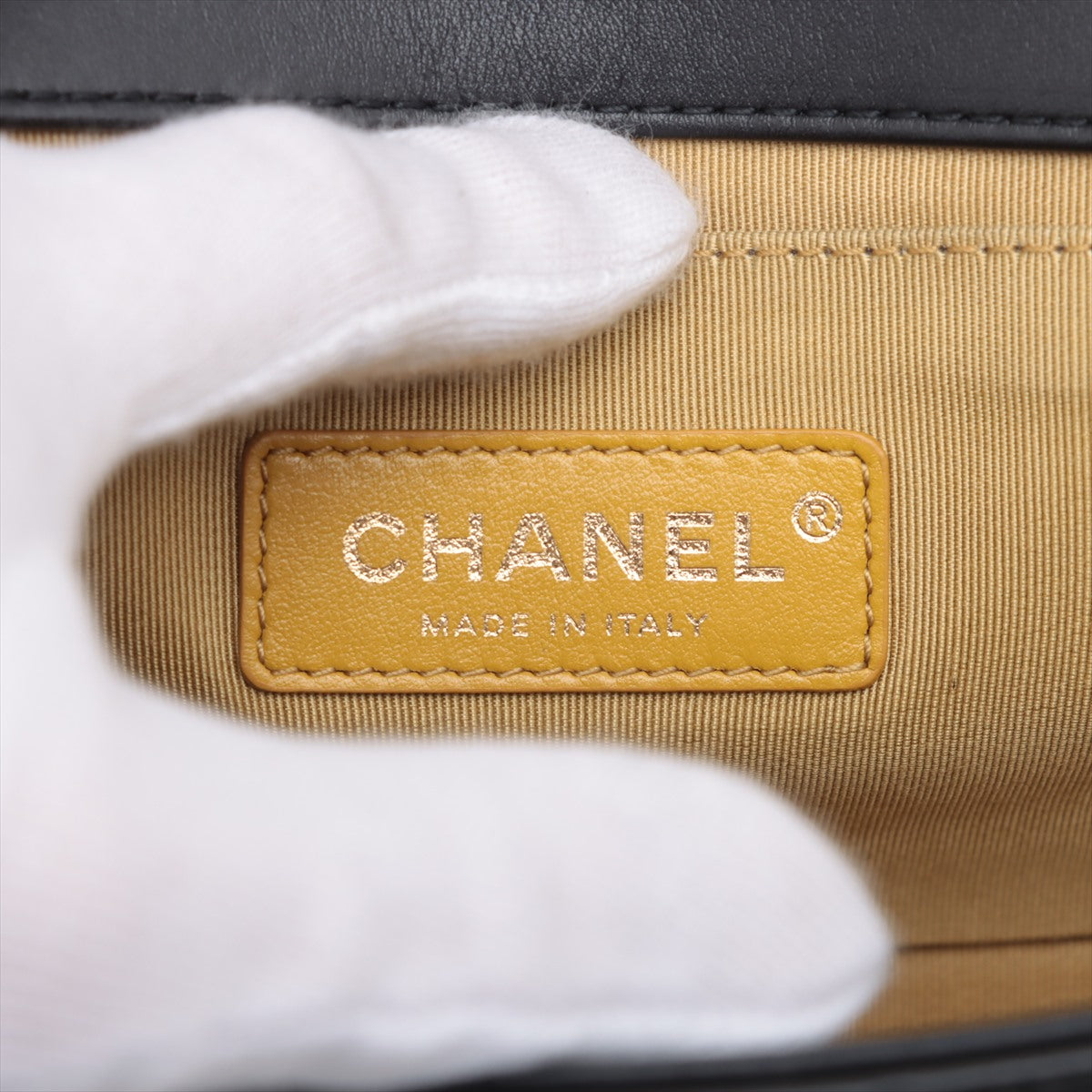 Chanel Boy Chanel 25 Crocodile Press Chain Shoulder Bag Black G  28th