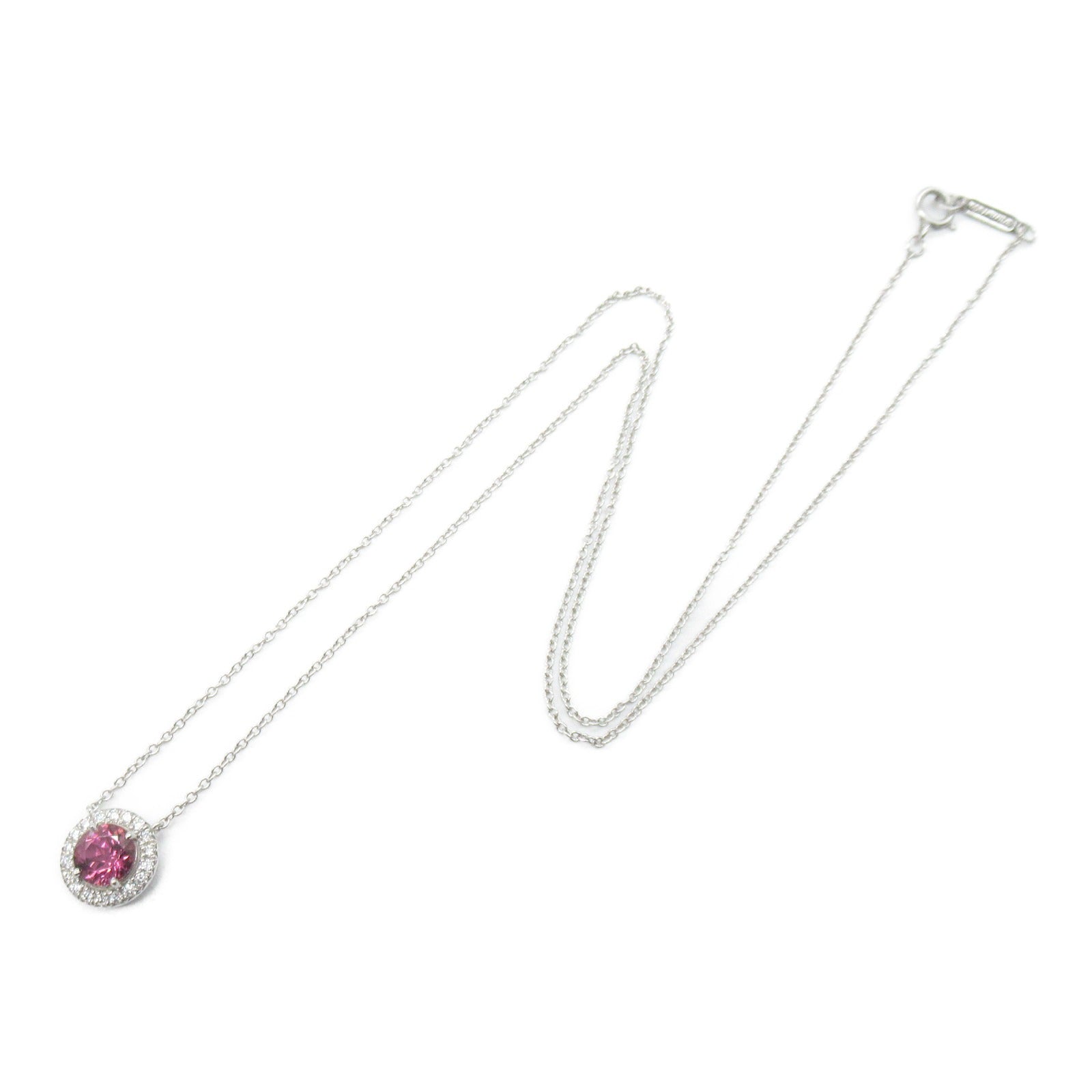 Tiffany TIFFANY&amp;CO Pink Marine Diamond Necklace Collar Jewelry Pt950 Platinum Diamond Pink Marine  Pink / Clear Collar