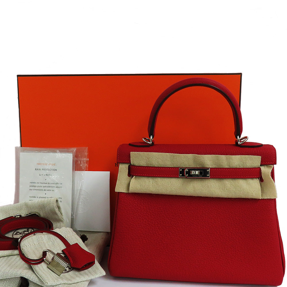 HERMES Hermes Kelly 25   Rojo Silver  Togo Z  2021 Handbag Shoulder Bag  New Unused]  Wade Quality