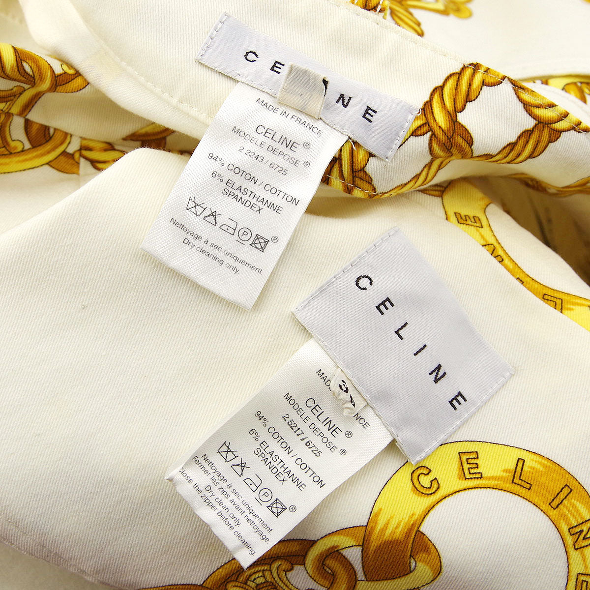 Celine 2000s chain-link print skirt suit 