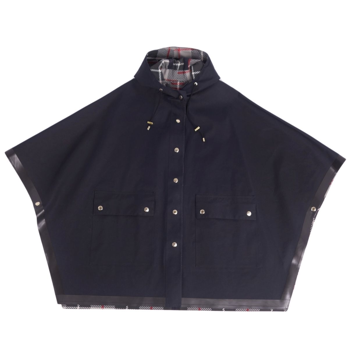 Macintosh MACKINTOSH Coat Poncho Caped s Hoodie Rubber Tracks Back Check Out  6 (M equivalent) Navy - Navy