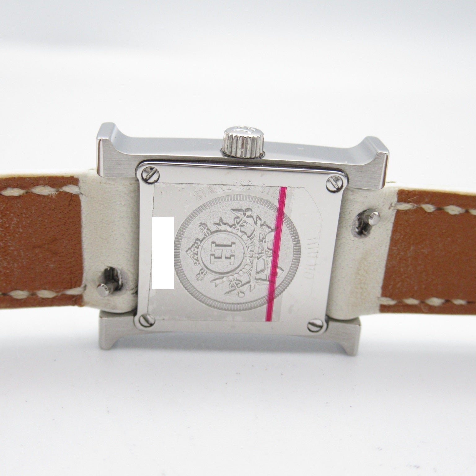 Hermes Hermes H Watch Mini 11P Diamond  Watch Stainless Steel Leather Belt  White S HH1.110