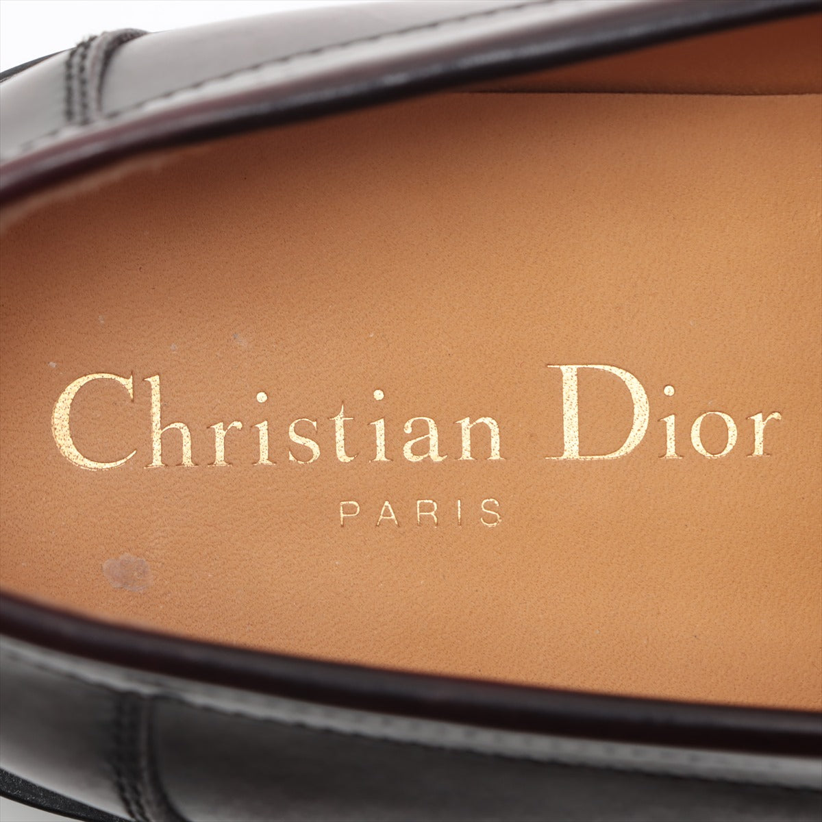Christian Dior Leather  38 1/2  Bordeaux Logos Gold