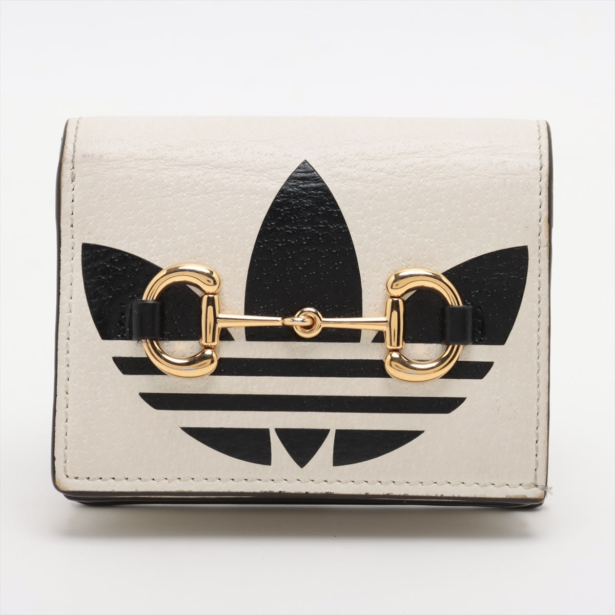 Gucci x Adidas HorseBit Leather Compact Wallet Ivory 702248