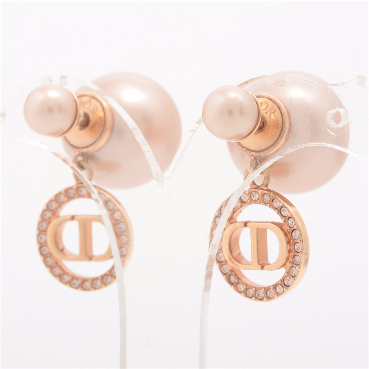 Christian Dior Tribales Dior Tribal Earrings (for both ears) GP x Line Stone x  Pearl Pink G