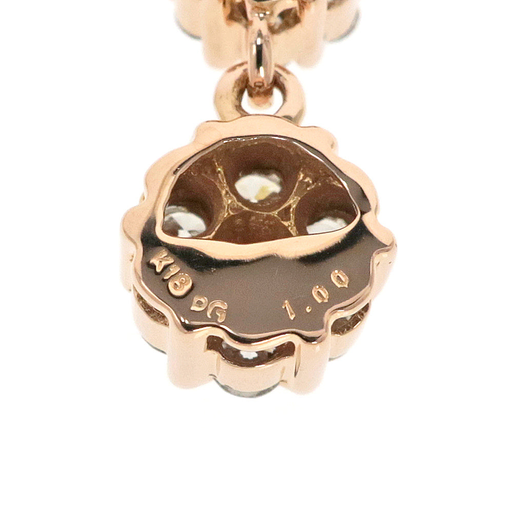 Jewelry Halsband Diamond 1.00ct K18PG/YG Pink G/Yellow Gold 45cm Jewelry