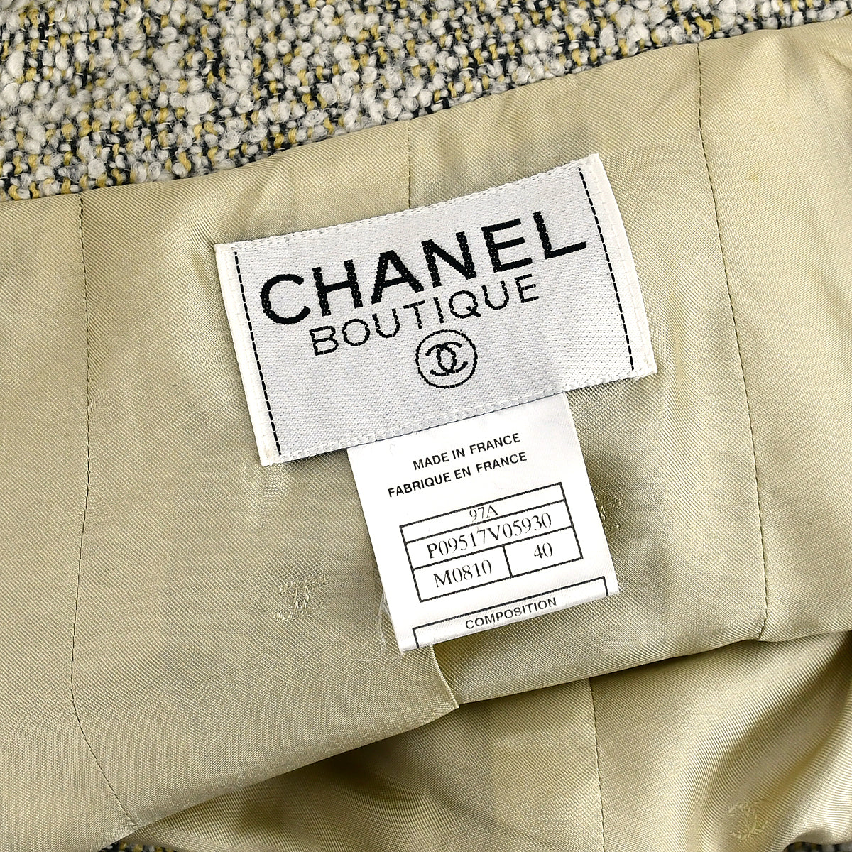 Chanel Single Breasted Jacket Beige 97A 