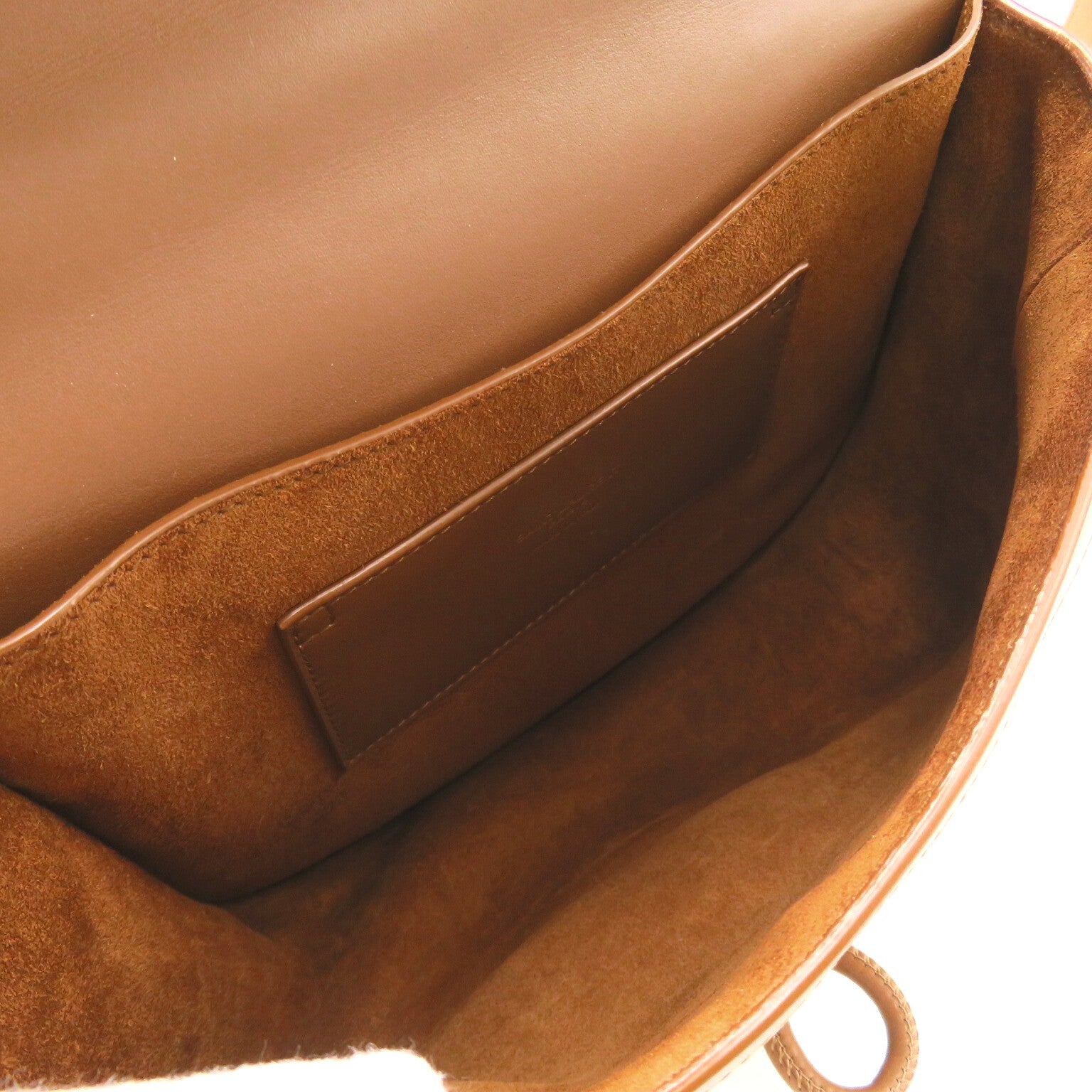 Saint Laurent Her Bag Holder Bag Cotton Leather  Beige/Brown/Natural/Brown
