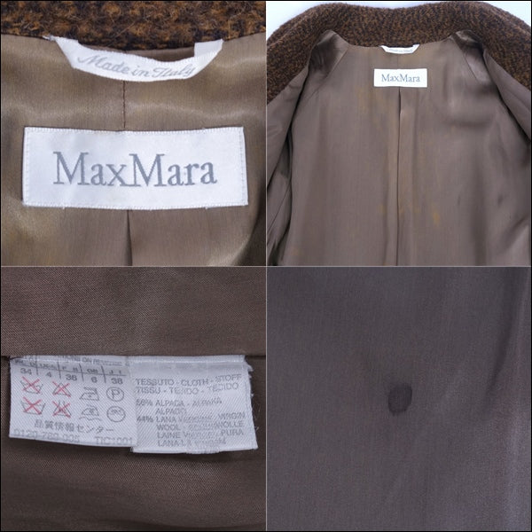 Max Mara Coat White Tag Heuer Long Coat Alpacca Wool Out  Italian JI38 USA4 GB6 (M equivalent) Brown