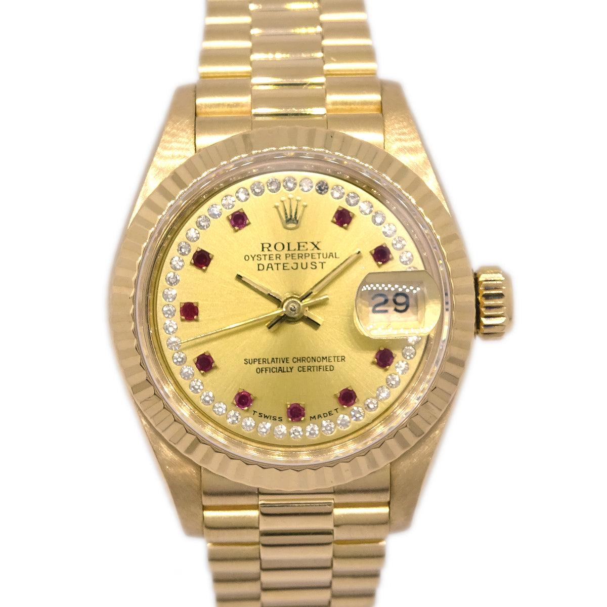Rolex Oyster Perpetual Datejust 26mm Watch Ref.69178LR 18KYG Diamond