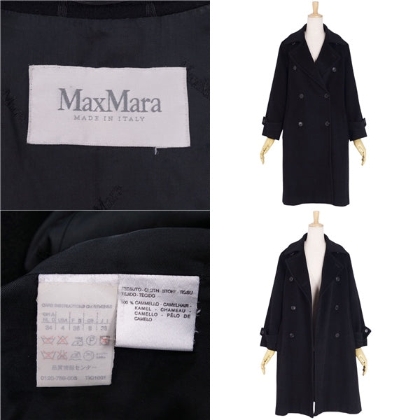 Max Mara Coat White Tag Heuer Chester Coat Double Breast Camel Hair 100% Out  JI38 USA4 FB36 (S-Equivalent) Black - Dutch
