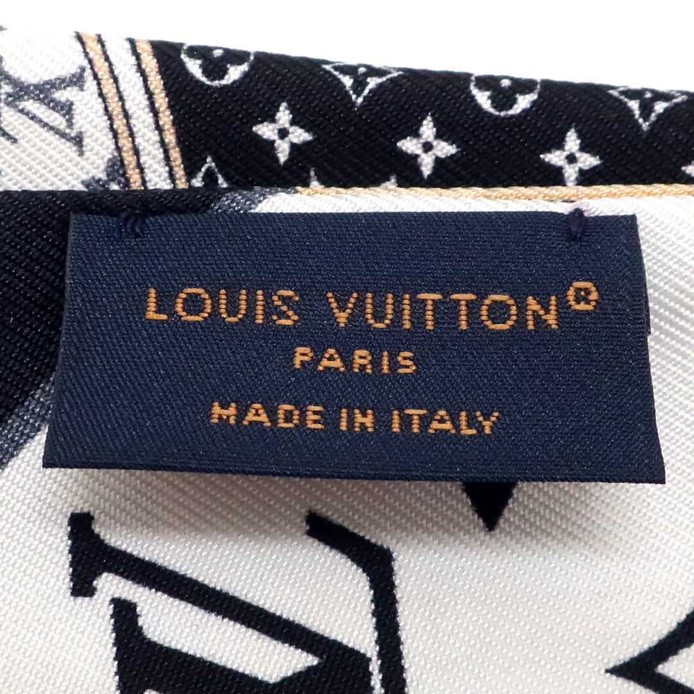 Louis Vuitton monogram LV logo silk small black x white reversible other