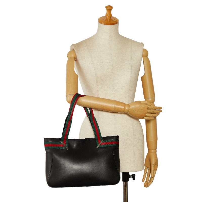 Gucci Sherry Shoulder Bag 73983 Black Multicolor Leather  Gucci