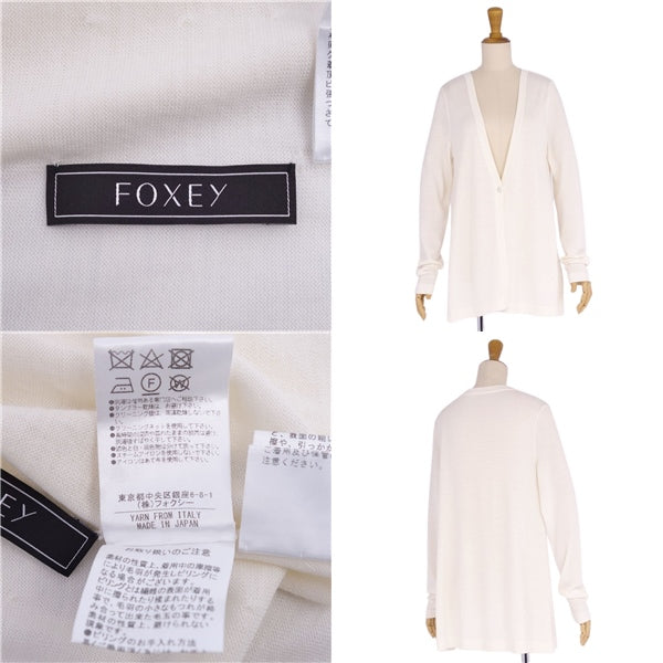 Foxy FOXEY Nitted Cardigan IRIS 40109 Long Sleeve Cashmere Tops  Free (M Equivalent) Ivory (M Equivalent) NIT