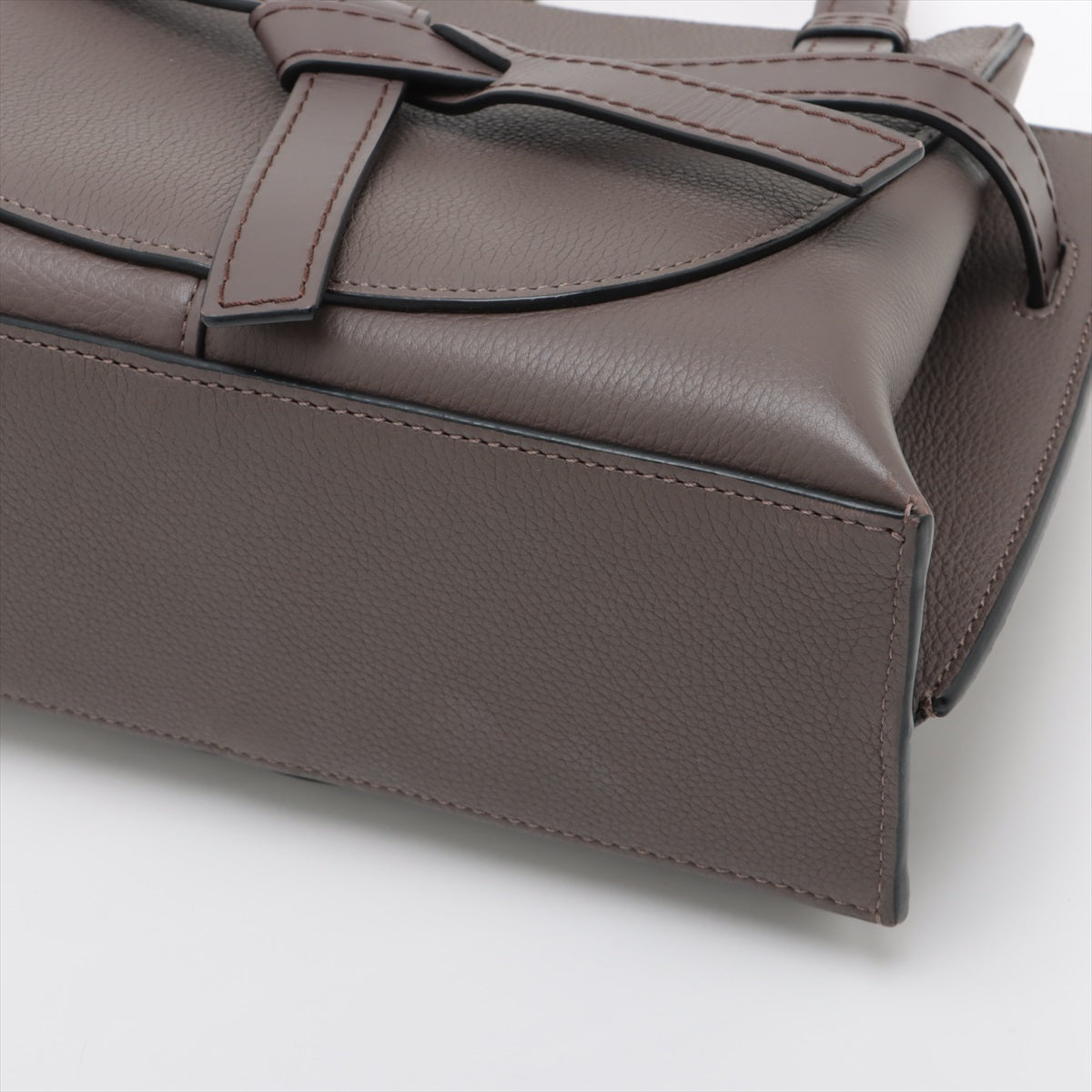 Loewe Gate Top Handle Leather 2WAY Handbag Brown