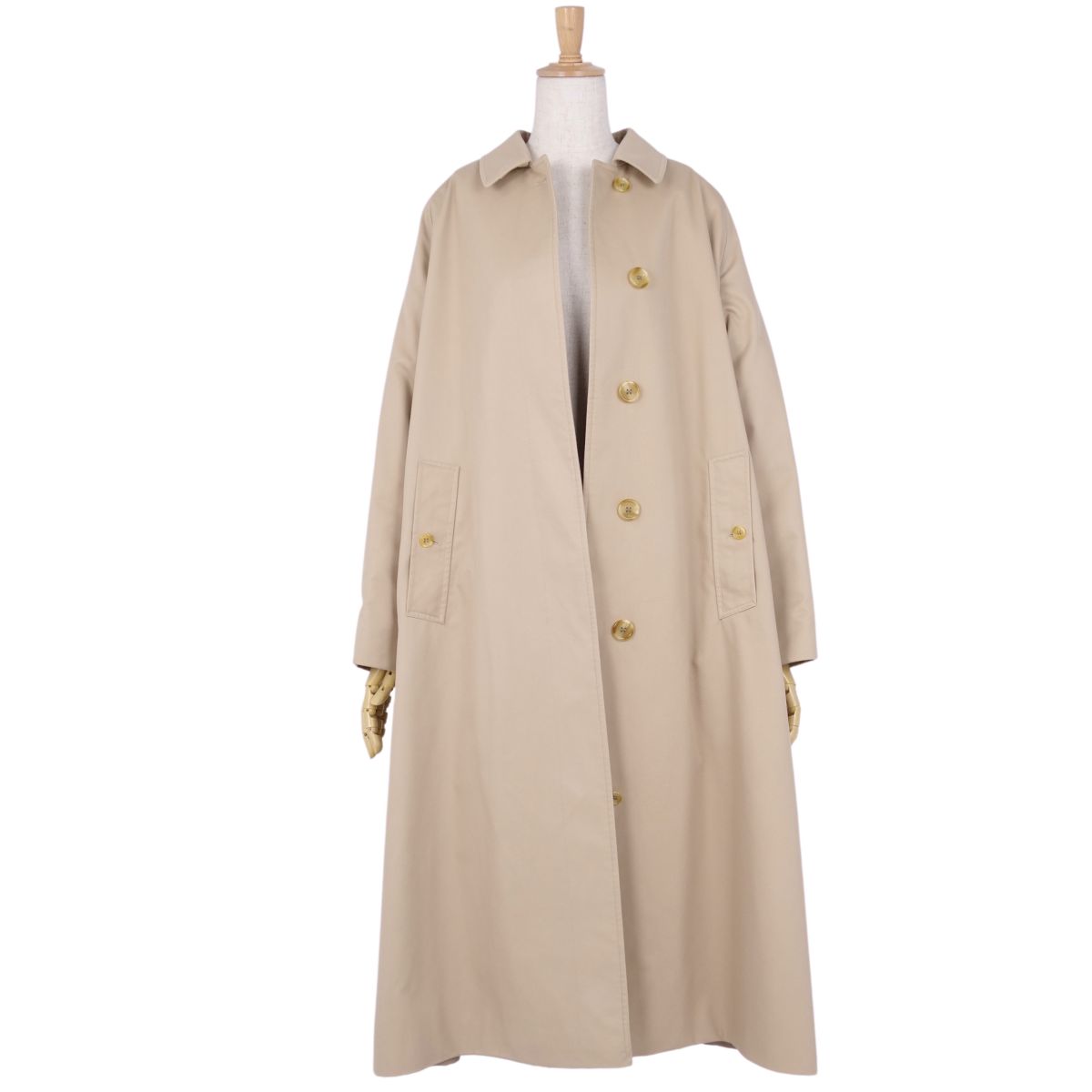 Vint Burberry s Coat One Handle Stainless Colour Coat Balmacorn Coat UK-made   8 (M equivalent) Beige