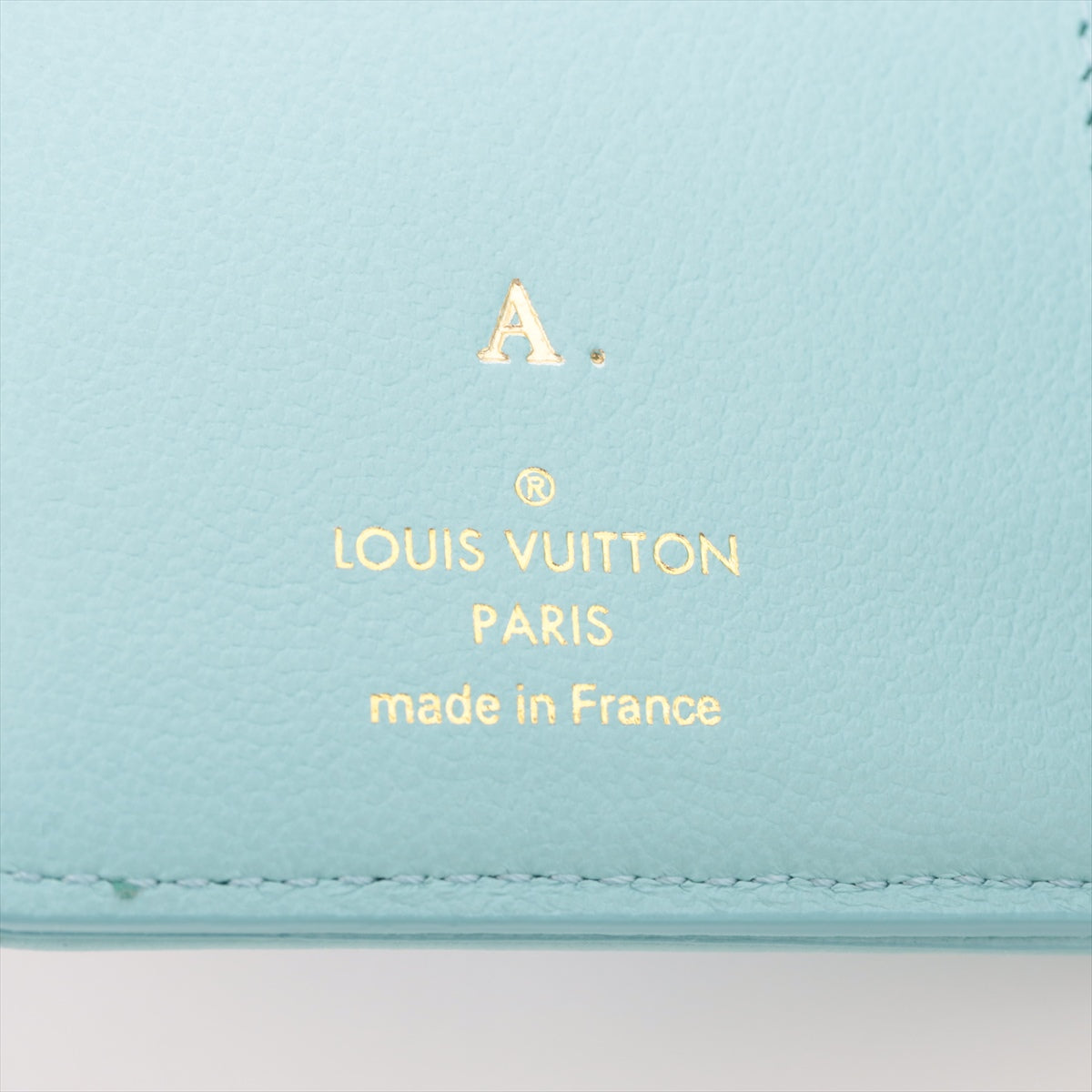 Louis Vuitton Monogram Embos Portefolio M82265 Blue Compact Wallet