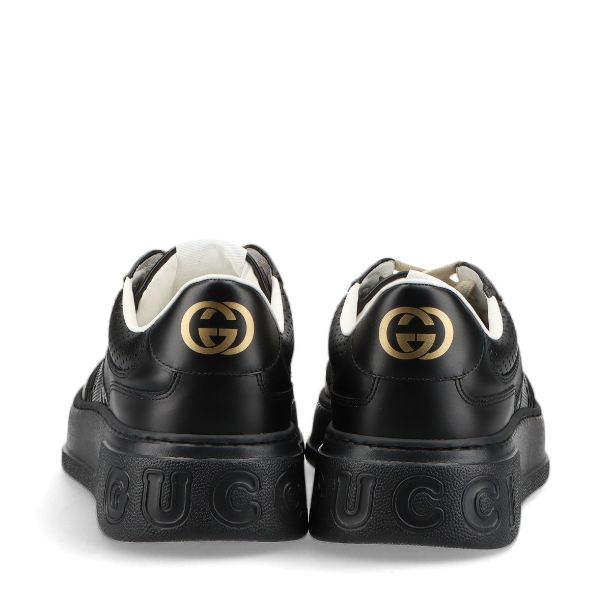 Gucci GG Embos Leather Trainers 11 Men Black 669682 GG Supreme   Box  Bag