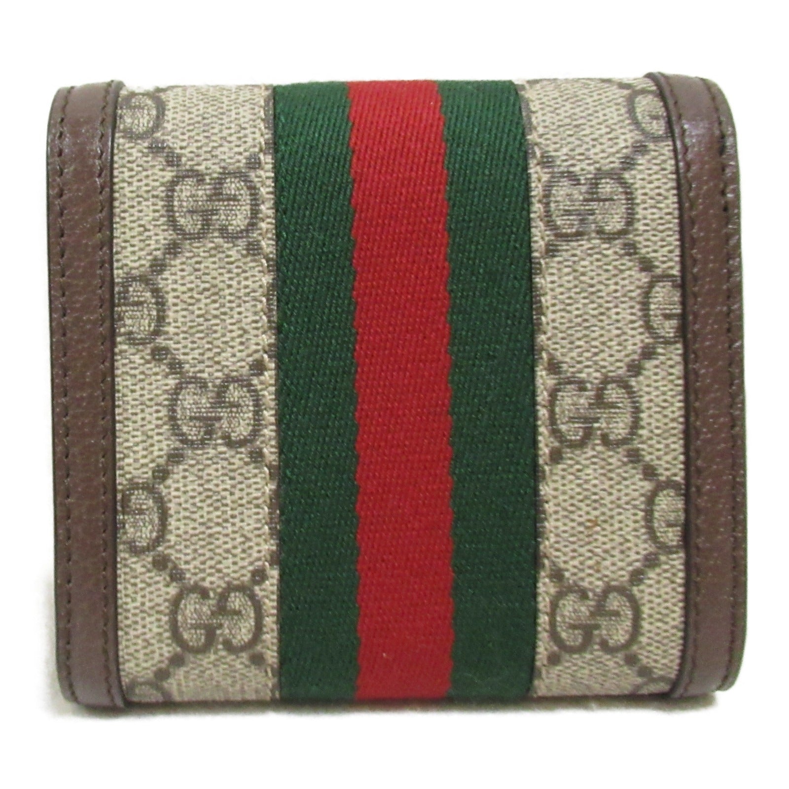 Gucci GG Supreme Wallet Double F Wallet Double Fold Wallet Wallet PVC Coated Canvas  Brown 598662