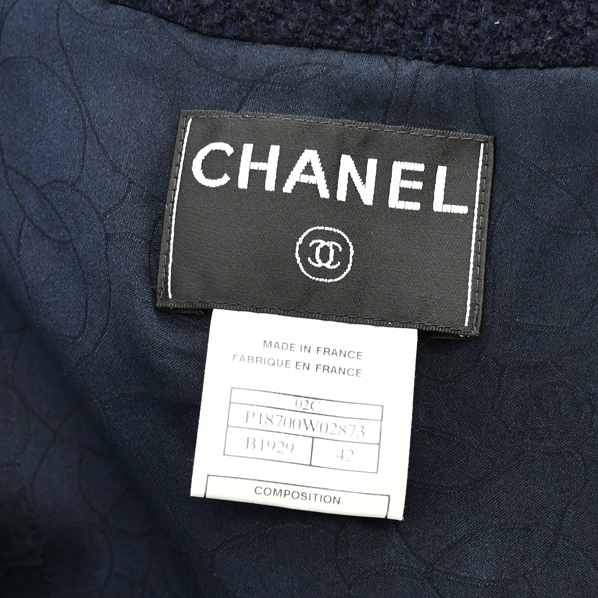 Chanel Collarless Jacket Navy 02C 