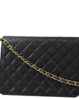 Chanel 2005-2006 Black Lambskin Turnlock Small Half Flap Shoulder Bag