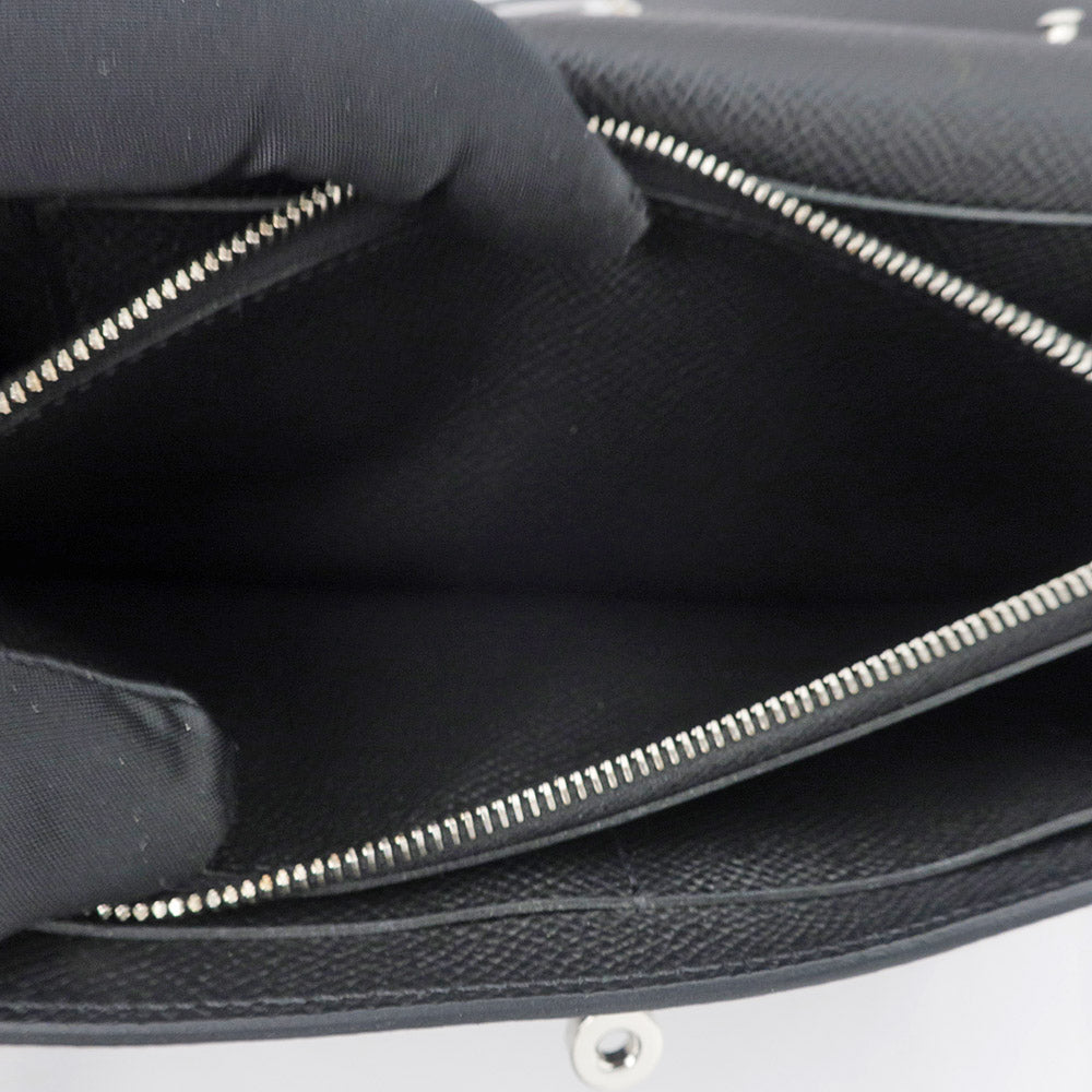 HERMES Hermes KellyWallet Long Tougho Black Silver G  Noir Black Epsom Long Wallet Shoulder Bag U   Mens  Wade Quality