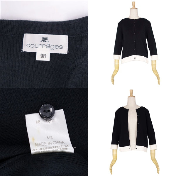 Crazy Courreges Cardigan s Cotton Tops  9R (M equivalent) Black/White Total NODEST