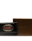 Gucci Interlocking G Sey Line Keycase 6 Series 162763 Black Leather  Gucci