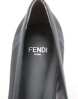 Fendi Mesh x Leather Flap Pump 37  Navy