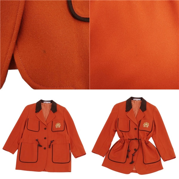 LEONARD SPORT Jacket Single Brest Wool Out  Japanese Made M Orange Original