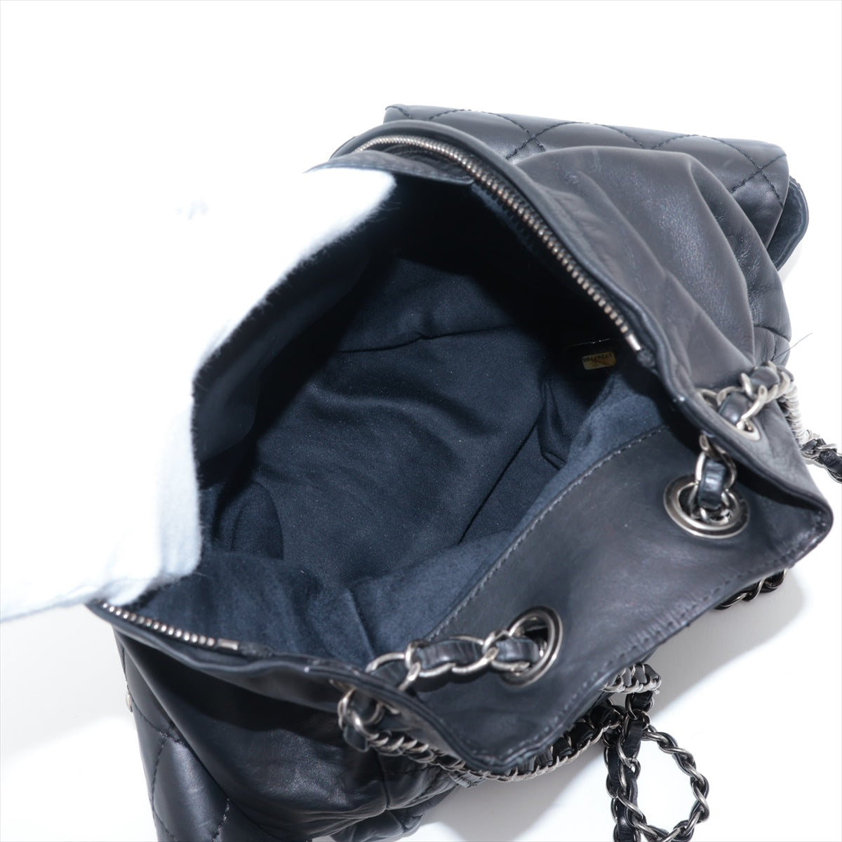 Chanel Matrasse  Chain Rucks Black Gummetal G  17th