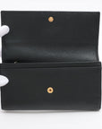 Gucci GG Marmont 456116 Leather Round  Wallet Black
