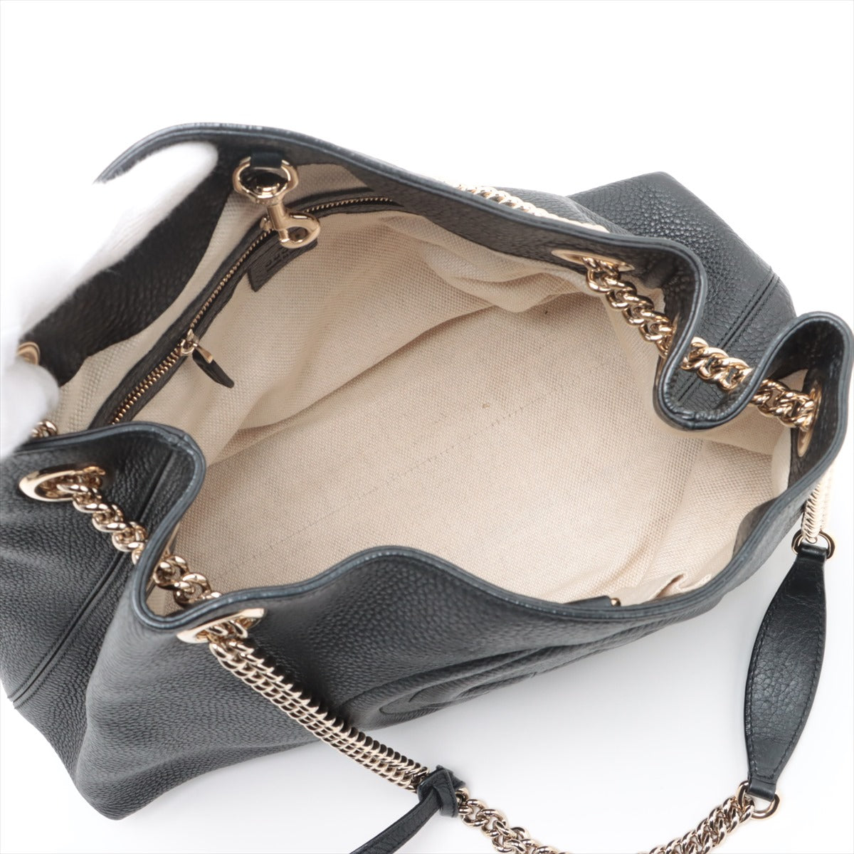 Gucci Soho Leather Chain Shoulder Bag Black 308982