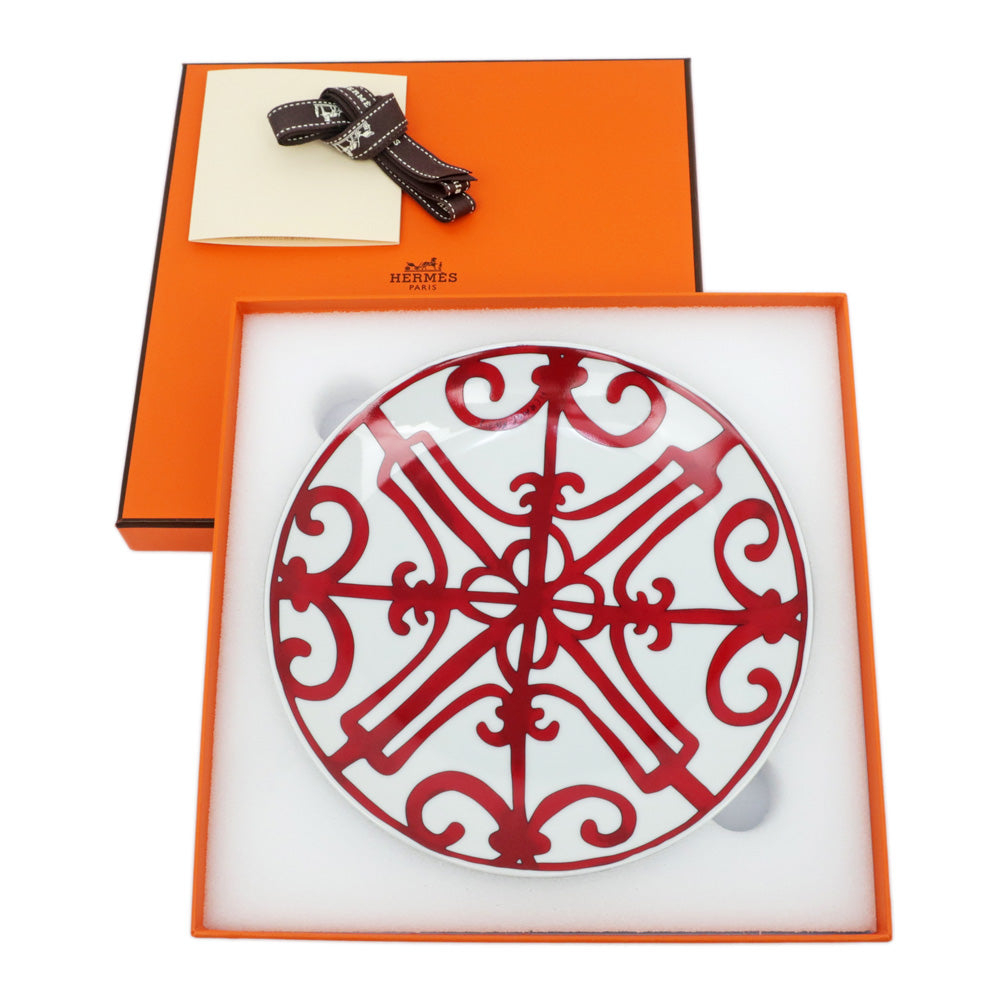 Hermes Pancake Gadarkivir NO6 White Red  Ceramic  And Other New Until Used] Tile Weda