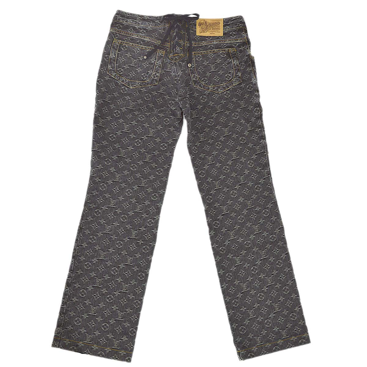Louis Vuitton 2007 Monogram Denim Long Pants Gray 