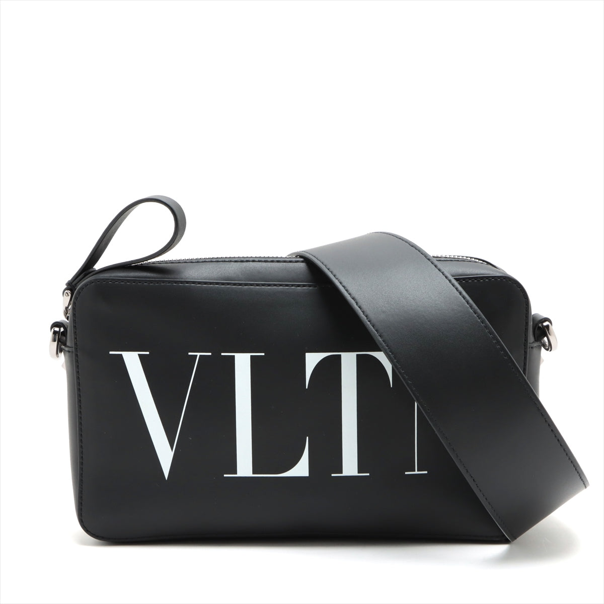 Valentino Garavani VLTN Leather Shoulder Bag Black
