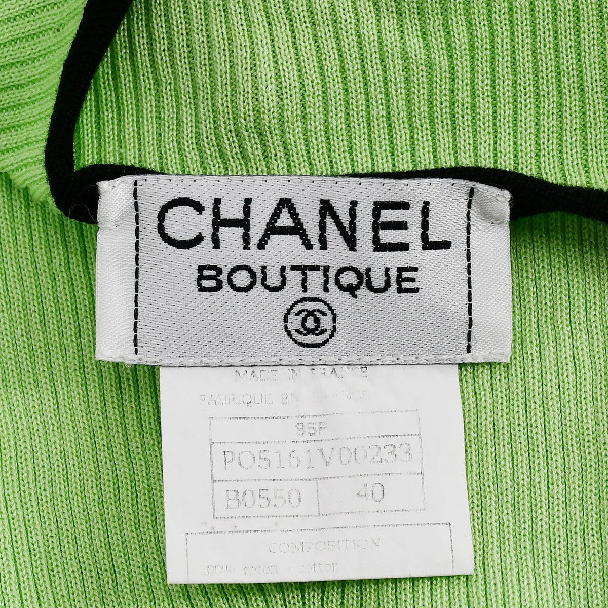Chanel 1995 春季羅紋棉質 T 恤 