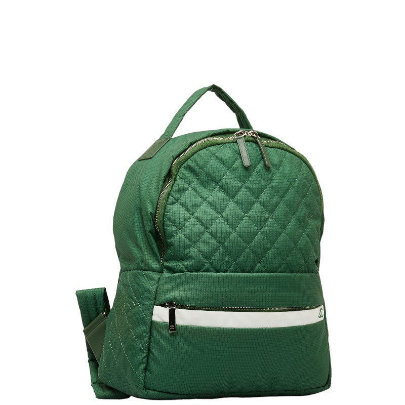 Chanel Rucksack Backpack Green Nylon Leather  Chanel
