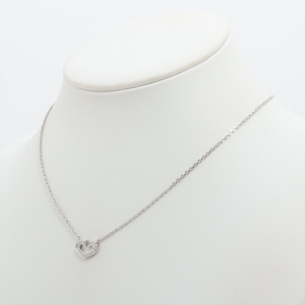 Cartier C Heart Diamond Necklace 750 (WG) 5.1g