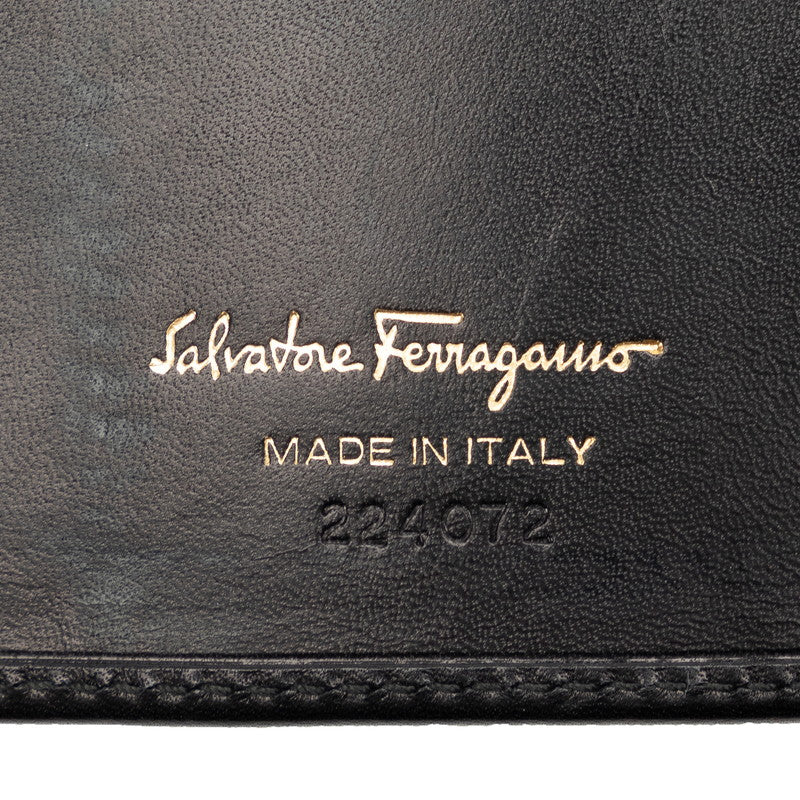 Salvatore Ferragamo Wallet Long Wallet Three Fed Wallet 224072 Black Leather  Salvatore Ferragamo