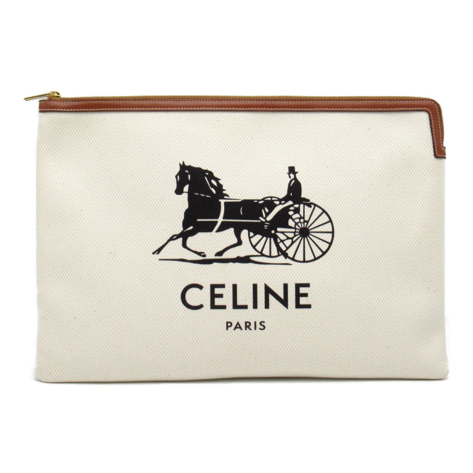 Celine Celline Clutch Bag Second Cratch Bag Cotton Bag  White