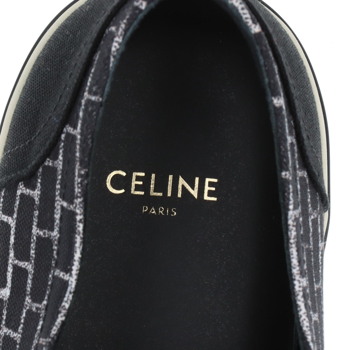 Celine Ellipset Eddy-era canvas sneaker 42 men black x white 190010898
